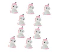 Gatuida 10pcs Miniature Unicorn Figurines DIY Handmade Pink Mini Unicorn Decorations for Micro Landscape Crafting Home Office Decor