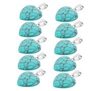 Gatuida 10PCS Natural Crystal Heart Stone Charms Pendants for Jewelry Making Agate Gemstone Pendants with Polished Heart Shape Unique Artisan Craftsmanship for DIY Accessories and
