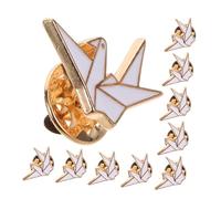 Gatuida 10pcs Origami Crane Brooch Pins Cute Metal Animal Lapel Pins for Clothes Bags Symbolic Hope Blessings Accessories Versatile Decoration for Women
