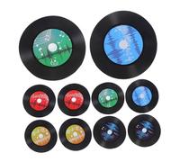 Gatuida 10pcs Retro Vinyl Record Wall Stickers Adhesive Decorative Decals for Party Decorations Bar Shop Music Themed Decor