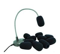 Gatuida 10pcs Small Black Mic Windshield Covers for Lavalier Lapel Microphone Wind Muff Protection with Uniform Dyeing and Sound Quality Compatible with Wireless Mics and Headsets