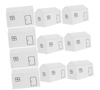 Gatuida 10pcs Small House Shaped Candy Boxes 11.4x6.5x6cm White Foldable Baking Packaging Boxes for Desserts Cookies Wedding Party Favor