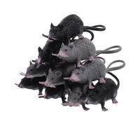 Gatuida 10pcs Spooky Rat Toy Realistic Fake Mice for Decorations and Pranks Lifelike Halloween Props in Medium Gray and Black for Haunted House Themes and Fun Surprises