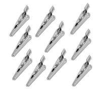 Gatuida 10pcs Stainless Steel Alligator Clips High Test Electrical Clamps for Laboratory Fast Testing Corrosion Resistant Metal Crocodile Clips for Electronic Wiring