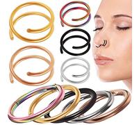 Gatuida 10pcs Stainless Steel Female Nose Rings Hypoallergenic Nose Hoops Decorative for Daily Wear Convenient Painless Stylish Design to Enhance Your Look