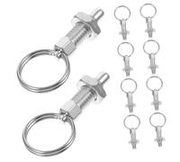 Gatuida 10pcs Steel Spring-loaded Greenhouse Bolts with Pull Rings Self-locking Knob Plungers Farm Garden Pin Tools for Precise Positioning and Easy Installation