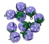 Gatuida 10Pcs Strawberry Shaped Pet Bell Charms for Cat Collar Jewelry Making Supplies Copper Pendant for Bags Keys Accessories