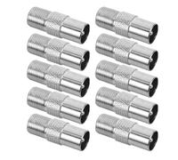 Gatuida 10pcs Type Female to Male Adapter Cable Connector Durable Coax Couplers for Tv Satellite Receiver High Compatibility for Home Theater and Aerial Systems