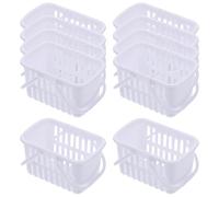 Gatuida 10pcs White Mini Shopping Basket Set Small Supermarket Hand Baskets for Boys and Pretend Play Grocery Model for Desktop Decoration and Role Play