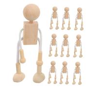 Gatuida 10pcs Wooden Peg Doll Figures Unfinished Wood Craft for DIY Painting Modular Assembly Interactive Art Peg Game Creative Wooden People Shapes