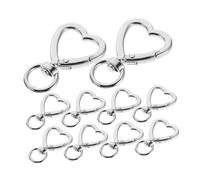 Gatuida 10pcs Zinc Alloy Heart Shaped Lobster Clasp Keychains Durable Swivel Snap Hooks with Spring Clips for Keys Bags Jewelry DIY Crafts Outdoor Use