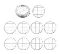 Gatuida 11 Pcs Canning Jar Flower Lids with Stainless Steel Mesh Insert Can Cover for Wide Mouth Mason Jars Smooth Edges and Design for Flower Arranging and Storage