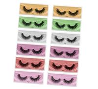 Gatuida 12 Pairs False Eyelashes Natural Curl Fake Eye Lashes for Party Makeup Photography Performance with Mixed Yellow Green Purple Red Silver Pink Shades