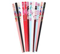 Gatuida 12 Pcs Chinese Hair Chopsticks 3d Flower Embossed Design Retro Hair Sticks for Buns in Red Blue White Pink and Black