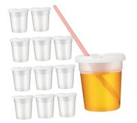 Gatuida 12 Pcs No Spill Paint Cups with Lids for Artists Containers Stackable Acrylic Paint Mixing Cups with Ample Capacity for Classroom and Group Painting Activities