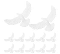 Gatuida 12 Pcs Peace Dove Hanging Decor Plastic Bird Ornament Holiday Tree Garden Party Craft Charm Size 10.00 cm Length Great Set Good Idea Pro Gear Option Nice Gift fine Shape Solid Safer Base