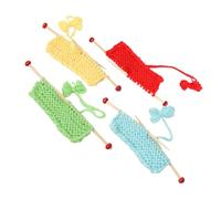 Gatuida 12 Scale Micro Landscape Decor in Red, Yellow, Grass Green, and Lake Blue, Small Handcrafted Knitwear Accessories for Dollhouse Models