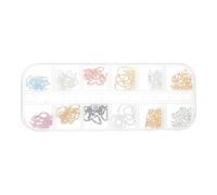 Gatuida 12 Styles Metal Nail Art Chains Box Set Small DIY Jewelry Chains Gold for Nail Decorations Wedding Party Accessories
