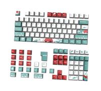 Gatuida 129pcs Coral Sea Themed Pbt Five-sided Sublimated Xda Profile Mechanical Keyboard Keycaps Set Universal Replacement for Gaming Keyboards