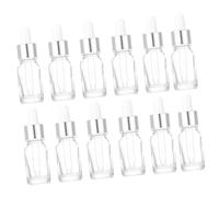 Gatuida 12pcs 5ml Glass Dropper Bottles with Pipettes and Silver Rings, Refillable Essential Oil Bottles for Travel and Aromatherapy Use
