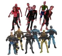 Gatuida 12pcs Action Figures Set Jointed Military Soldier Models Zombies 10cm Elite Anti-Terrorism Units for Educational Play and Imaginative Scenes