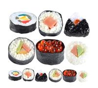 Gatuida 12pcs Artificial Sushi Food Props Set for Boys and Girls Play Kitchen Realistic Japanese Nori Rice Balls and Sushi Rolls for Simulation Food Decoration and Photography