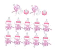 Gatuida 12pcs Baby Shower Party Favors Small Plastic Baby Bottle Candy Jars with Ribbon Empty Refillable Feeding Bottles Newborn Birthday Party Decorations