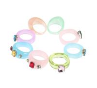 Gatuida 12pcs Elegant Resin Ring Set Acrylic Diamond Women Rings Versatile for Party Wedding Daily