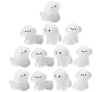 Gatuida 12pcs Glow in the Dark Miniature Resin Dog Figurines Set, Tiny Puppy Statues for Fairy Garden Micro-Landscape Decor, Includes 4 Styles with 3 Pieces Each