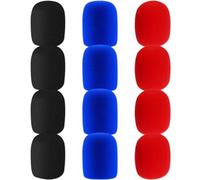 Gatuida 12pcs Microphone Windproof Sponge Covers with Thickened Material for Stage Performance and Podcasting, Simple and Generous Design Wind Screens for Handheld Mics