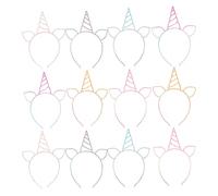 Gatuida 12pcs Painted Unicorn Headband Horn and Ears Plastic Glitter Fashion Hair Hoop for Girls Birthday Funny Cosplay Party Favors