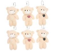 Gatuida 12Pcs Plush Bear Keychain Pendant Mini Bear Bag Charm Decorations for Birthday Valentines Graduation Party Favors Soft Hanging Ornaments for Backpacks and Keys
