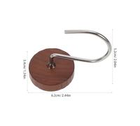 Gatuida 12pcs Rustic Wooden Shower Curtain Hooks Decorative Curtain Rings with Metal Holders for Shower Rod Bathroom Accessories Brown