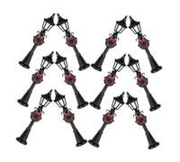 Gatuida 12pcs Scale Miniature Black Street Lamps for Dollhouse Outdoor Scenes Mini Post Lanterns Pathway Lights for DIY Village Models Christmas Decoration Accessories