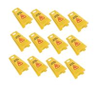 Gatuida 12pcs Slide The Warning Sign Carefully Doll House Wet Flood Sign Pretend Play Caution Floor Safety Education for Slippery Floor Warning for Wet Plastic