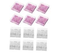 Gatuida 12pcs Square Eyelash Storage Boxes with Rosy and Silver Inserts Lightweight Plastic Organizer Tray for False Eyelash Packaging and Secure Lash Holding Portable and Easy