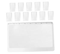 Gatuida 12pcs Ultrathin Reading Magnifier Bookmarks with Magnification and Ruler Portable Credit Card Handheld Magnifying for Newspapers Maps and Books Elderly-friendly Design