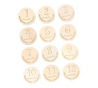 Gatuida 12pcs Wooden Newborn Milestone Cards Set for Baby Growth Recording with Fine Workmanship and Sturdy Material, Photography Props for Capturing Precious Monthly Moments