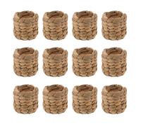 Gatuida 12pcs Woven Napkin Rings: Handcrafted Straw Weaving Napkin Buckle