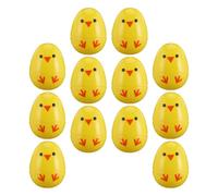Gatuida 12pcs Yellow Plastic Easter Chick Designed Eggs Decorative Empty Eggshells Party Favors for Photography Props and Festival Atmosphere