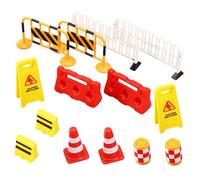 Gatuida 14Pcs Miniature Traffic Roadblocks for Realistic Street Signs and Barricades for Role Play Learning and Room Decor for Boys