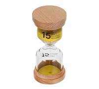 Gatuida 15-Minute Wooden Sand Timer Hourglass with Yellow Sand, Solid Wood Frame Cooking and Kitchen Reminder Timer for Baking, Classroom Study, Office, and Sauna Use
