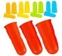 Gatuida 15 Pcs Silicone Finger Protectors Caps Heat-Resistant Finger Gloves for Sewing Ironing Needlework Crafts Colors Safe Reusable for Glue Protection