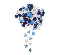 Gatuida 150pcs Nautical Mini Wooden Cutouts for DIY Crafts and Decorations for Wall Decor and Ocean Themed Parties Blue and White