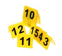 Gatuida 15pcs Acrylic Double-sided Markers for Table Signs Yellow Background with Black Digits High Visibility Scene Markers for Restaurants Cafes Bars Clean Table Numbering System