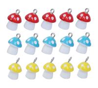 Gatuida 15pcs Colorful Mushroom Charms for Jewelry DIY Resin Pendants for Earrings and Necklaces Multi-color Craft Supplies for Handmade Accessories and Creative Projects