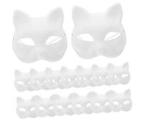 Gatuida 15Pcs DIY Blank Cat Masks Paintable Paper Half Masks for Adults for Halloween Cosplay and Festivals Safe Materials for Creative Expression