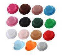 Gatuida 15pcs Miniature DIY Doll Hats Victorian Lolita Bonnet for Doll Clothing Wedding Decor Tea Party Accessories Round Headwear for Crafting and Pet Styling