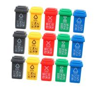 Gatuida 15pcs Miniature Trash Can for Educational Waste Sorting with Detailed Labels Creative Dollhouse Accessories for Home and School Interactive Environmental Learning Models