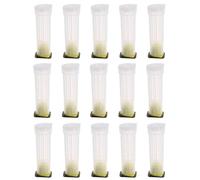 Gatuida 15pcs Queen Cell Guard Cage, Plastic Protective Bee Rearing Guard | Anti-Bite Queen Cup Protection Cage, Easy to Install, Fits Standard Queen Rearing Setups, Reduces Cell Loss in Apiaries